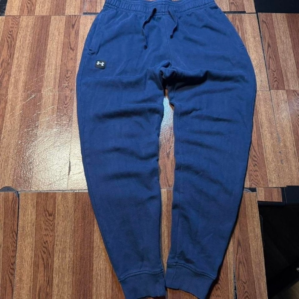 Under Armour Blue Fleece Retro Tech Sportswear Hem Sweatpants Large